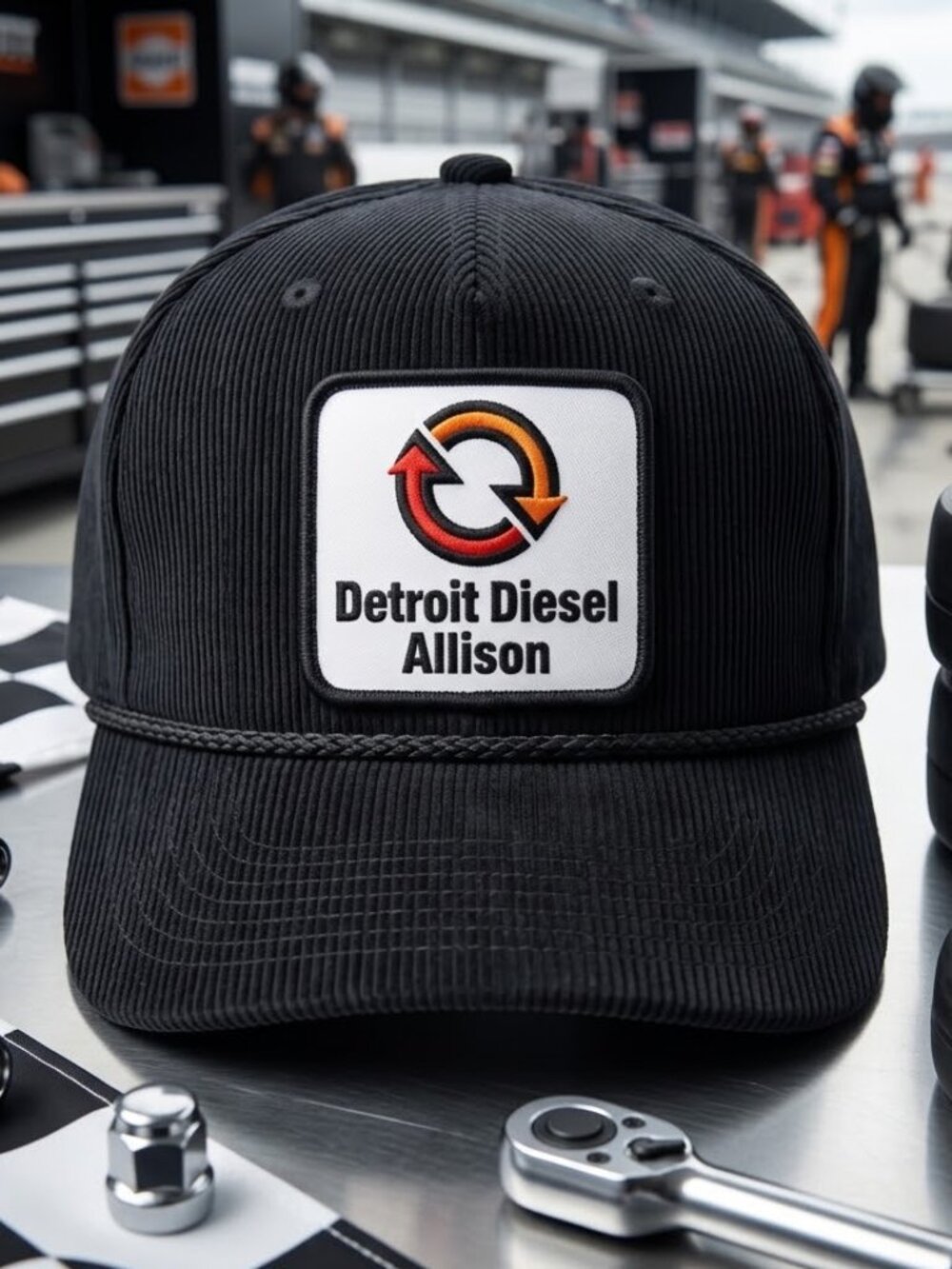 Retro Detroit Diesel Allison Hat Patch Black Corduroy Rope Snapback Cap USA New